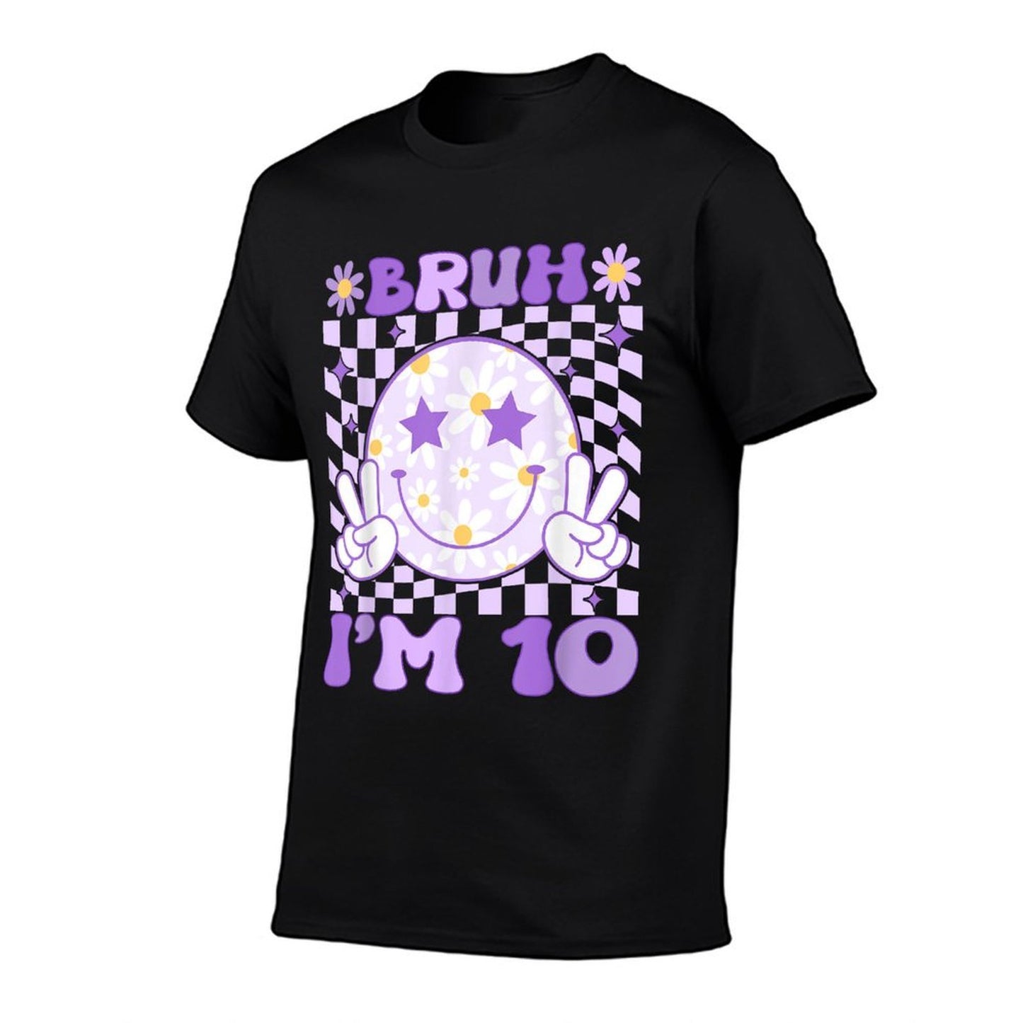Bruh I'm 10 Years Old Purple Birthday Girls 10th Birthday  Oversized Silhouette T-Shirt