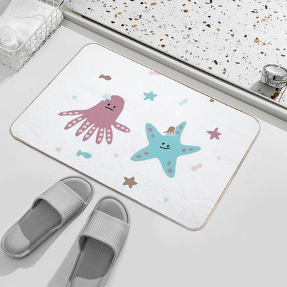 Octopus And Starfish Friends  Eco-Friendly Bath Mat