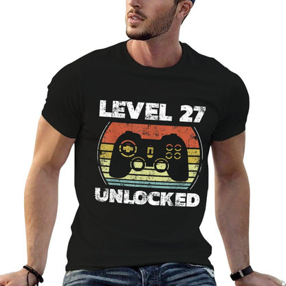Level 27 Unlocked Funny Video Gamer 27th Birthday  Durable T-Shirt