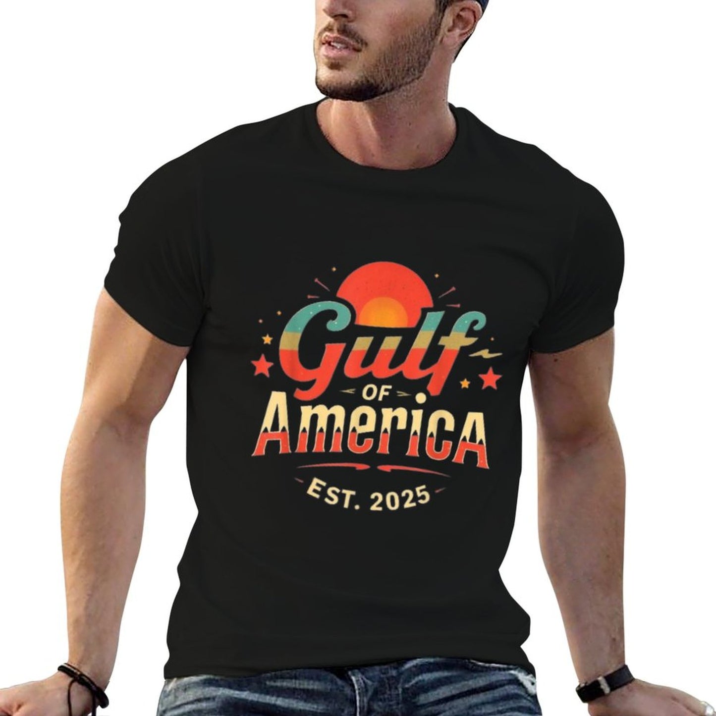 Gulf Of USA America Est 2025 Vintage Retro American Gulf US Graphic-printed T-Shirt