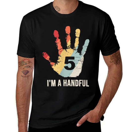 I'm A Handful Funny 5th Birthday For Five Year Old Boys  Lightweight T-Shirt