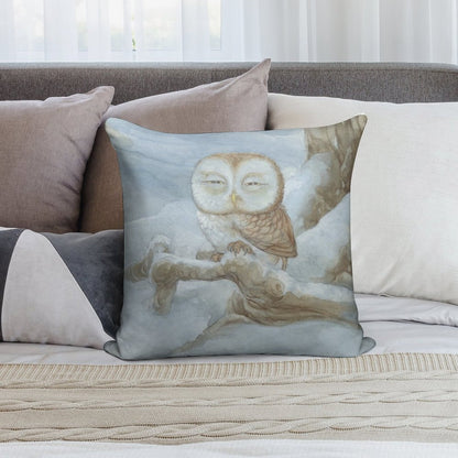 Sleepy Owl Soft High-Density Material Throw Pillow