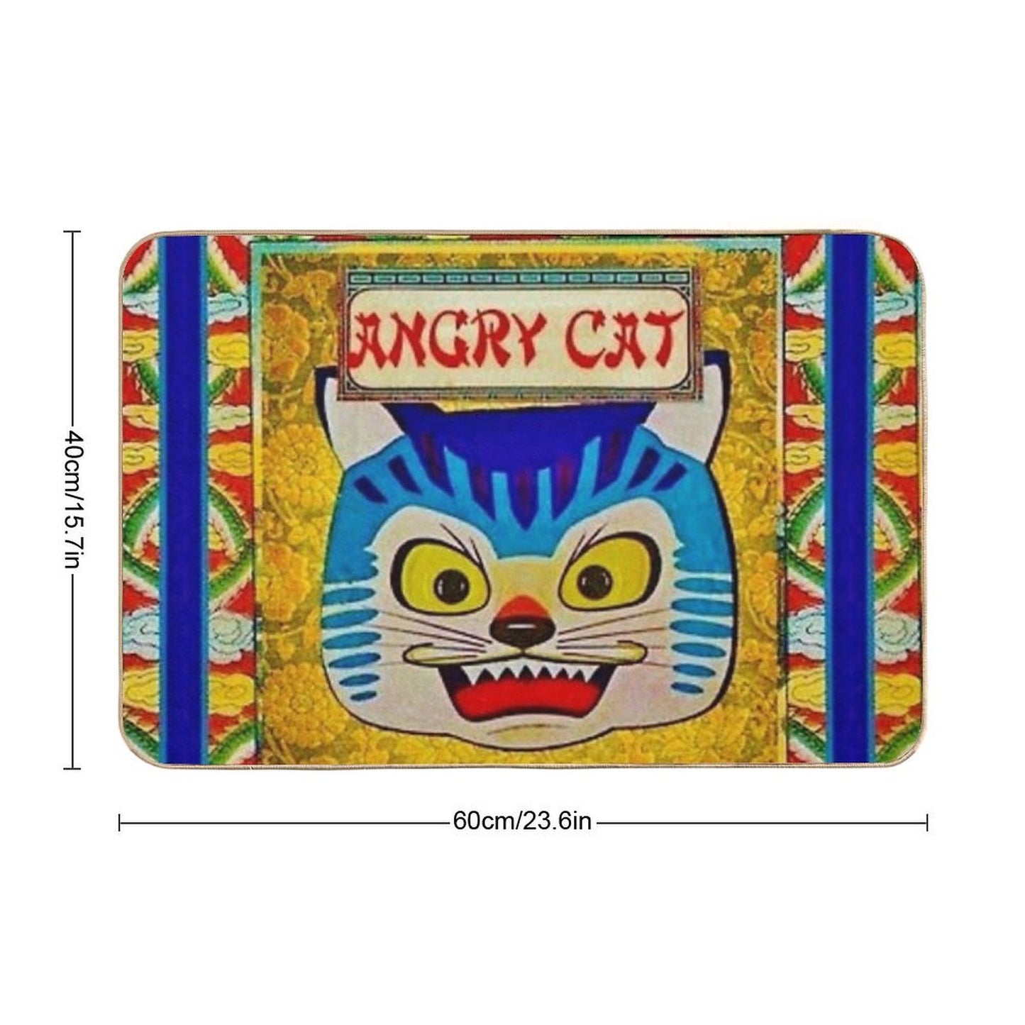 Angry Cat Vintage Firework Cover  Long-Lasting Bath Mat