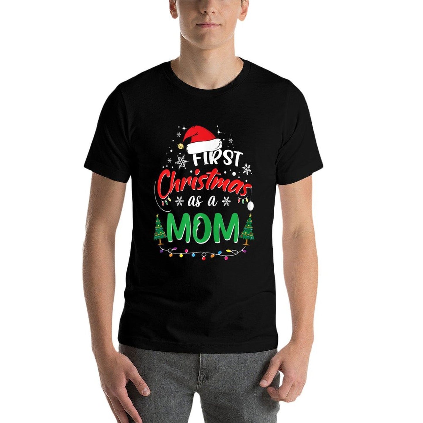 First Christmas As A Mom New Mommy 1st Christmas  Lightweight T-Shirt