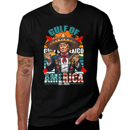 Trump Tacos Cinco De Mayo Shirt Gulf Of Us America Est 2025 Ribbed Collar T-Shirt