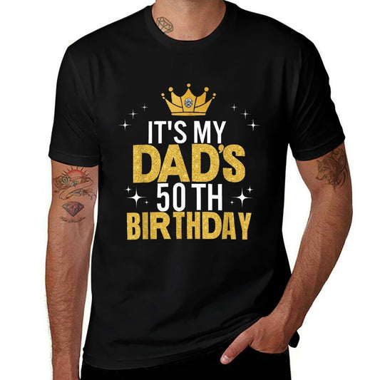 It&#39;s My Dad&#39;s 50th Birthday 50 Years Old Funny  Heathered Texture T-Shirt