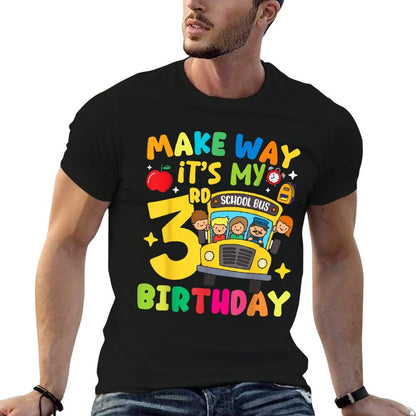 Make Way It's My 3rd Birthday School Bus Theme Children's Pa  Soft T-Shirt