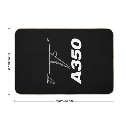 Airbus A350 Top View Durable Bath Mat