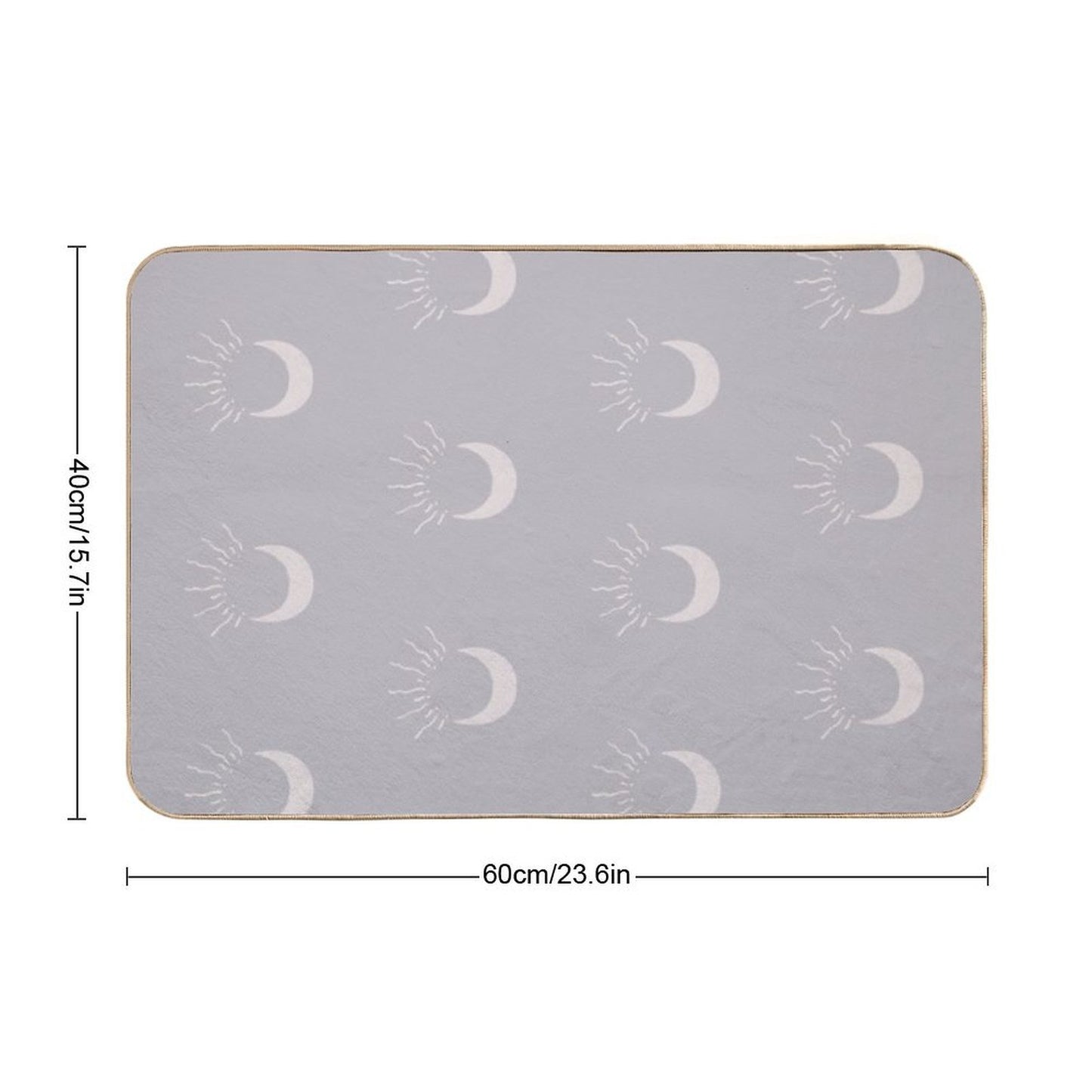 Cute Sun And Moon Design Boho Aesthetic In Muted Colors Blue Gray  Absorbent Bath Mat
