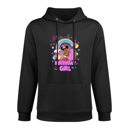Kids One Year Old Birthday Girl Cute First Birthday Corner Premium Colorfast Hoodie