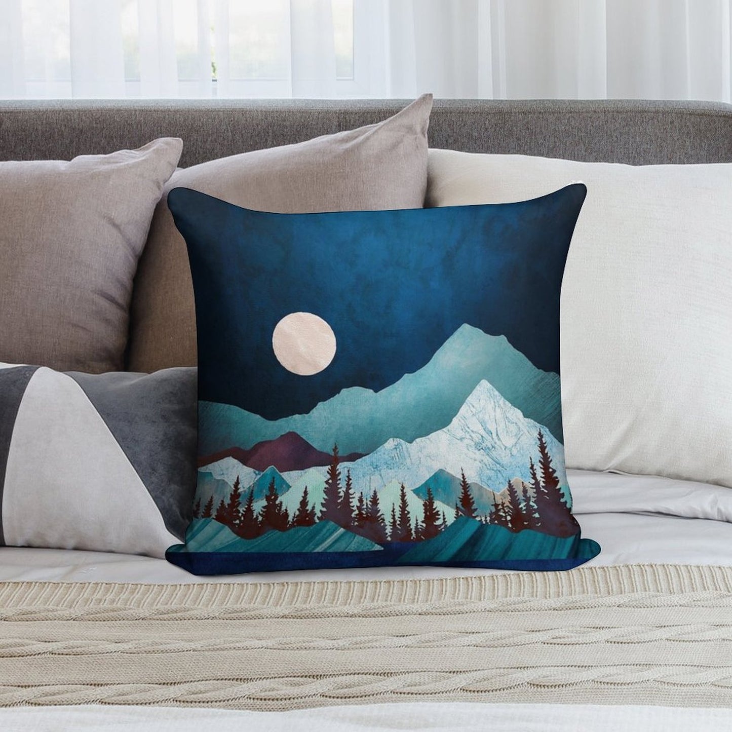 Moon Bay Soft Short Plush Fabric Throw Pillow