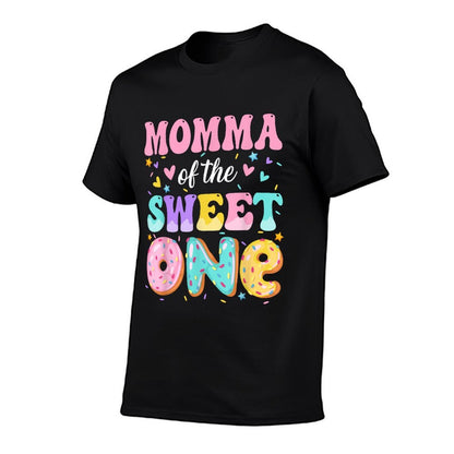 Momma Of The Sweet One 1st Birthday Donut Bday Party  Heathered Texture T-Shirt