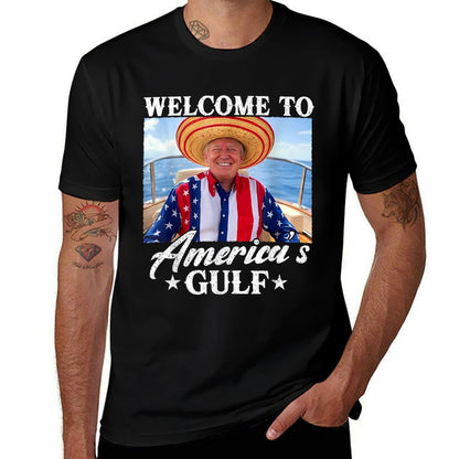 Gulf of USA America Funny USA Flag Odor-resistant T-Shirt