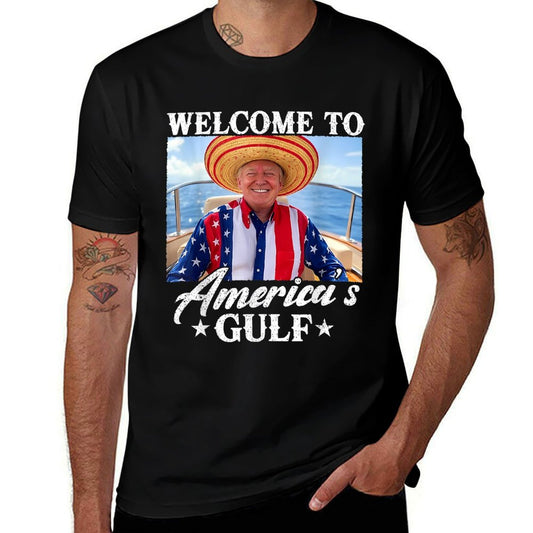 Gulf of USA America Funny USA Flag Odor-resistant T-Shirt