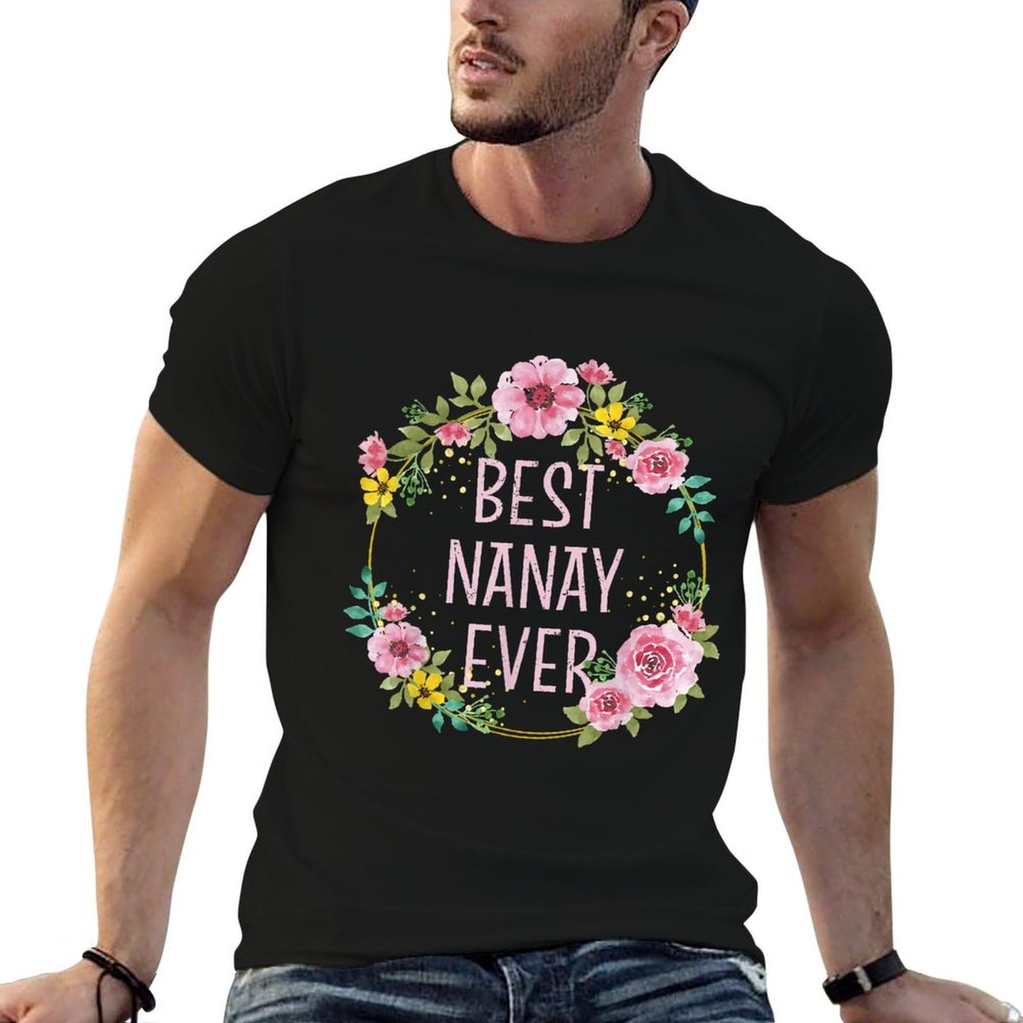 Mothers Day Floral Best Nanay Ever Filipino Mom  Eco-friendly Material T-Shirt