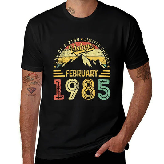 Vintage 40th Birthday Gift Vintage February 1985 Men Women  Moisture-wicking T-Shirt