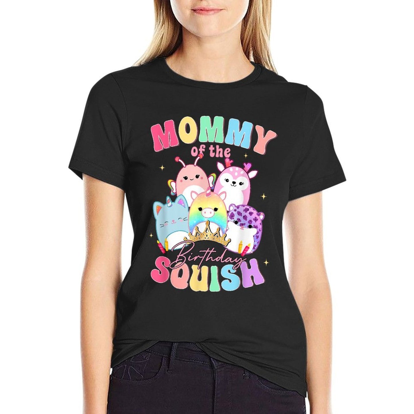 Birthday Girl For Birthday Party Squish Squad Mallow Girls  Relaxed-fit T-Shirt