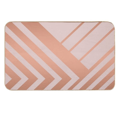 Pink And Copper Geometric Luxe  Long-Lasting Bath Mat