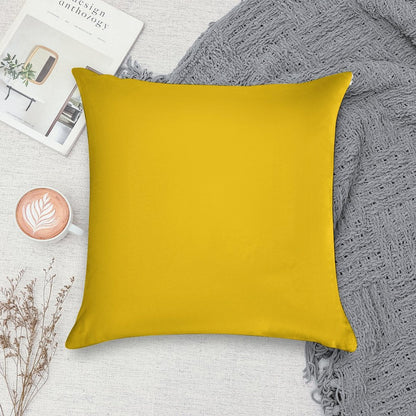 Solid Plain Mid Yellow Soft Gift Ready Throw Pillow