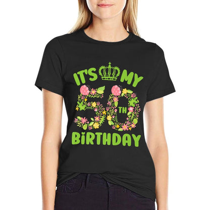 50 Year Old Birthday Flower Birthday Its My 50th Birthday Premium  Versatile T-Shirt