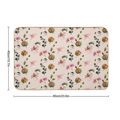 Vintage Floral Pattern  Stain-Proof Bath Mat