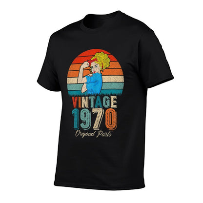 Womens 50th Birthday Tshirts For Women Original Parts Vintage 1970  Slim-fit Cut T-Shirt