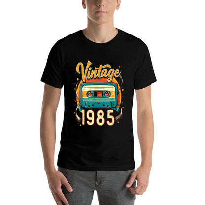 40th Birthday Gifts for Men Women Born in 1985 Retro Vintage  Rolled Sleeves T-Shirt