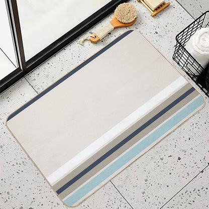 Line Art Neutral Light Blue  Multi-Purpose Bath Mat