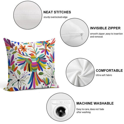 Otomi Bird Soft Bedroom Essential Throw Pillow