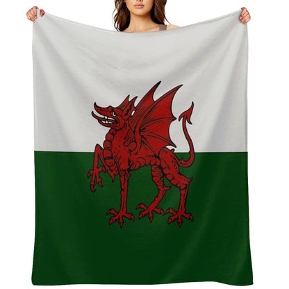 Welsh Dragon Sustainable Throw Blanket