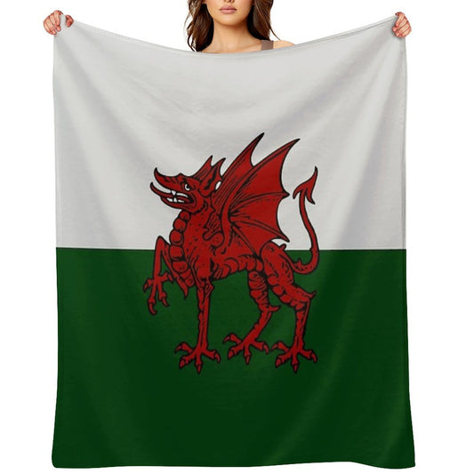 Welsh Dragon Sustainable Throw Blanket