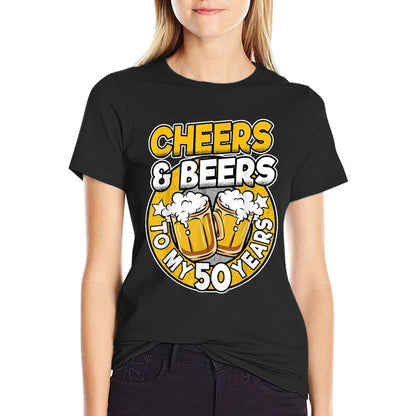 Cheers And Beers To My 50 Years Beer Men 50th Birthday  Lightweight T-Shirt