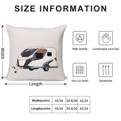 BASE CAMP Caravan with Honeycomb Pattern Soft Multiple Sizes Throw Pillow
