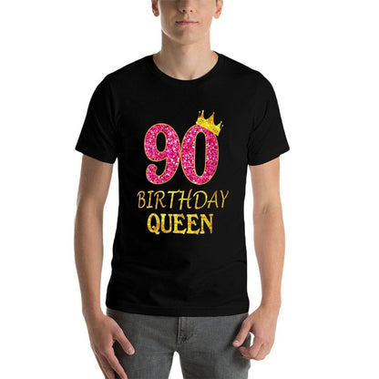Womens 90 Years Old Birthday Queen Girl 90th Birthday Pink  Vintage-inspired T-Shirt