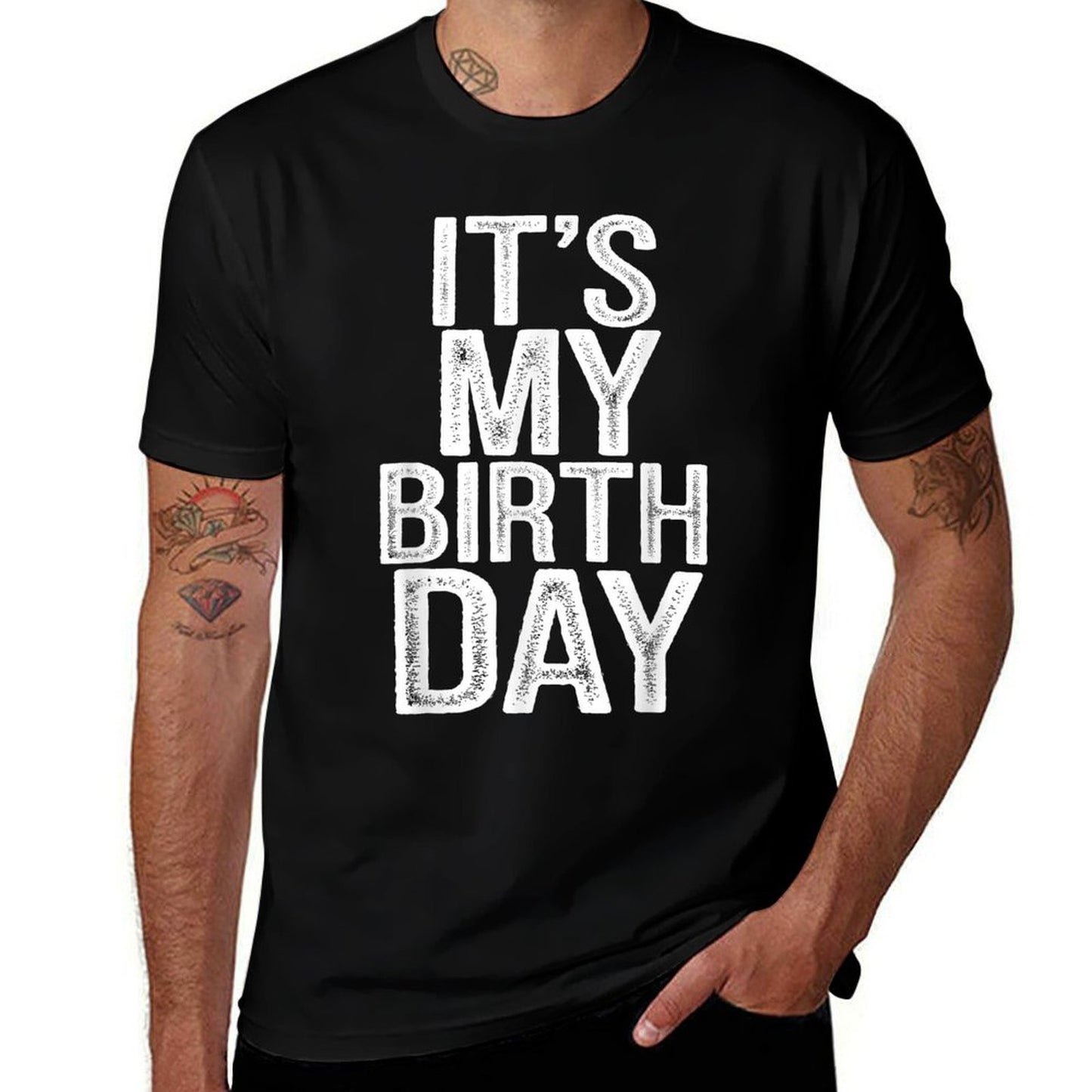 It's My Birthday Vintage Distressed Design Men Women B-day  Wrinkle-resistant T-Shirt