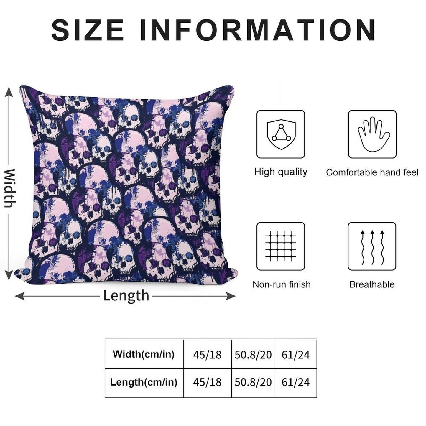 Skull City Soft Short Plush Fabric Throw Pillow