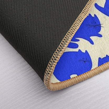 Blue Cats Pattern  Long-Lasting Bath Mat