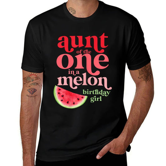 Aunt of The One In A Melon Birthday Girl Watermelon First  Durable T-Shirt