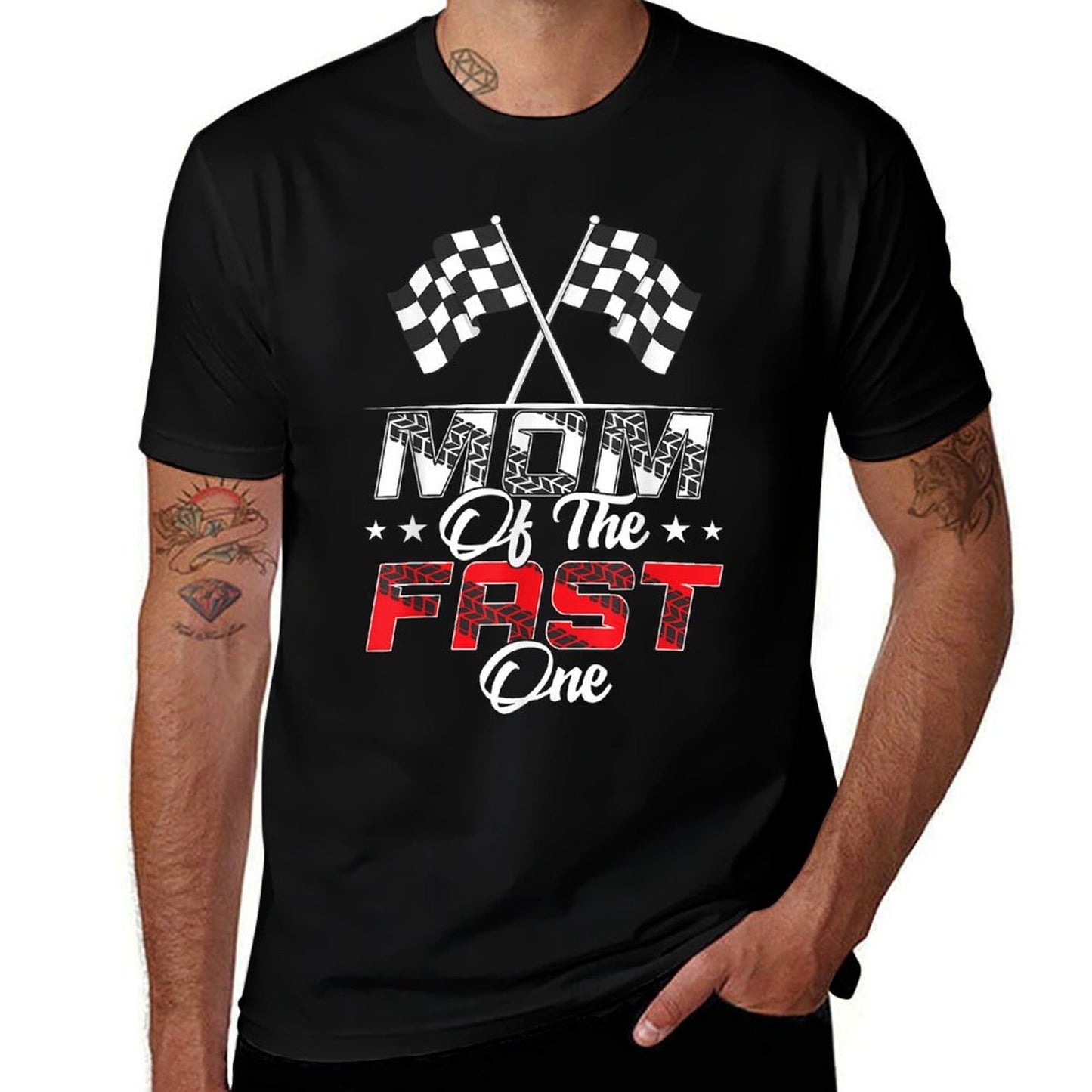 Mom Of The Fast One First Birthday Racing Car Family  Breathable T-Shirt
