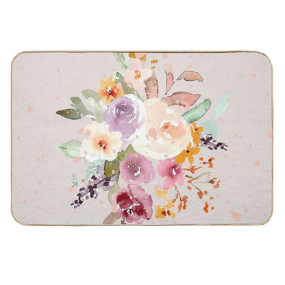 Abstract Effects With Flowers, Flowers With Abstract Effect-  Fade-Resistant Bath Mat