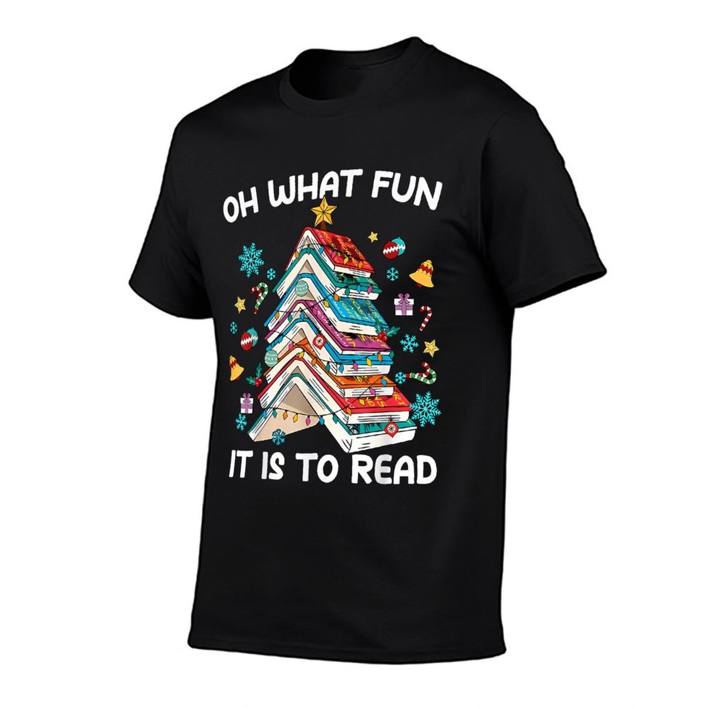 Oh What Fun It Is to Read Book Tree Lights for Everyone  Wrinkle-resistant T-Shirt