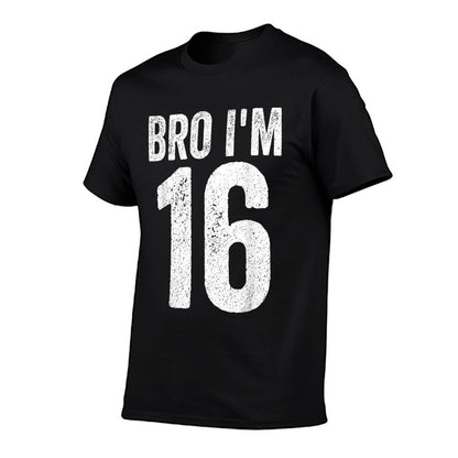 Bro I'm 16 Girl 16th Bday Boy 16th Birthday  Heathered Texture T-Shirt