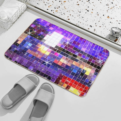 Twinkle 70s Disco Ball Pattern  Slip-Resistant Bath Mat