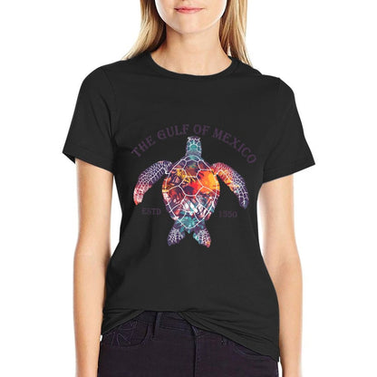 Gulf of Mexico Turtle Vintage Funny  Trendy Pattern T-Shirt