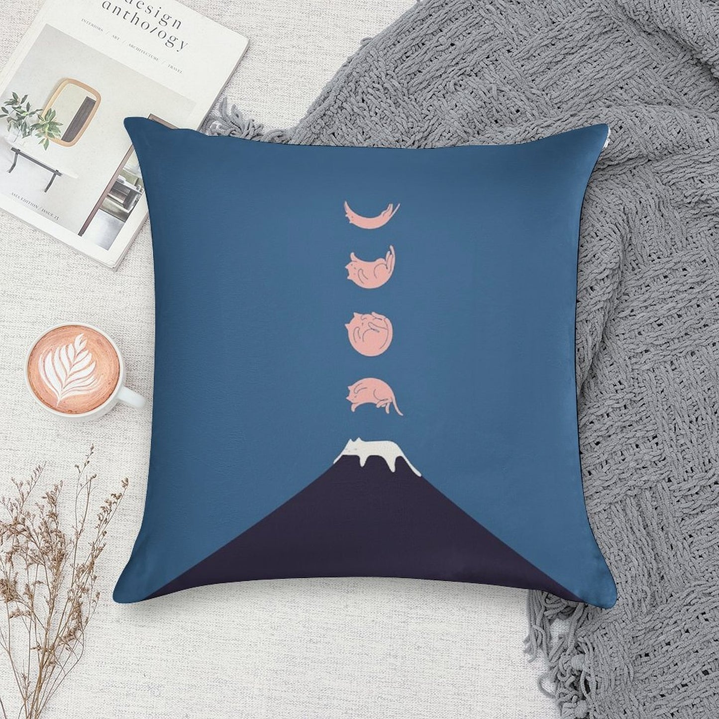 Cat Landscape 73 Soft Gift Ready Throw Pillow