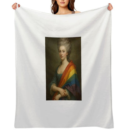 The Pride Aristocrat Draped in Defiance Easy Care Throw Blanket