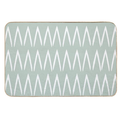 Boho Tribal Abstract Pattern, Sage Green  Toxin-Free Bath Mat