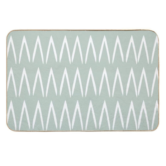 Boho Tribal Abstract Pattern, Sage Green  Toxin-Free Bath Mat
