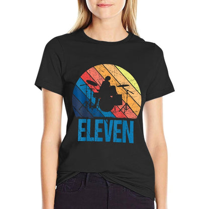 11 Year Old 11th Birthday Boy Drummer Drums Drumming  Summer-ready Fabric T-Shirt
