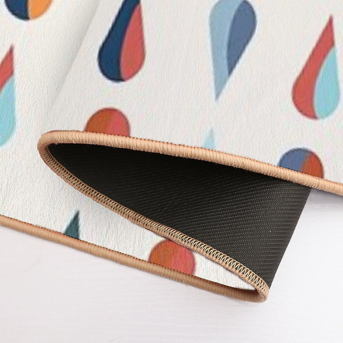 Teardrop Graphic in Blue And Orange  Versatile Bath Mat